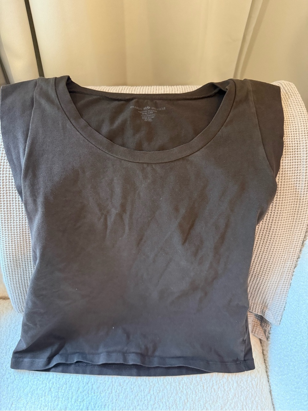 Brandy Melville Black Scoop Neck Short Sleeve Tee